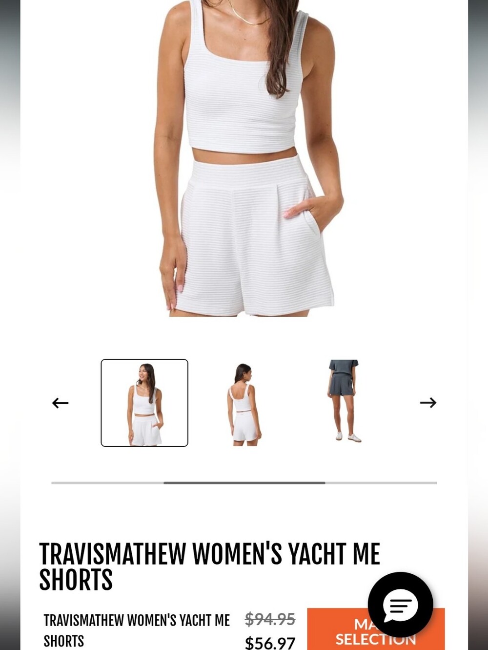 Travis Mathew Yacht Me White Ribbed High-Waist Pull On Shorts